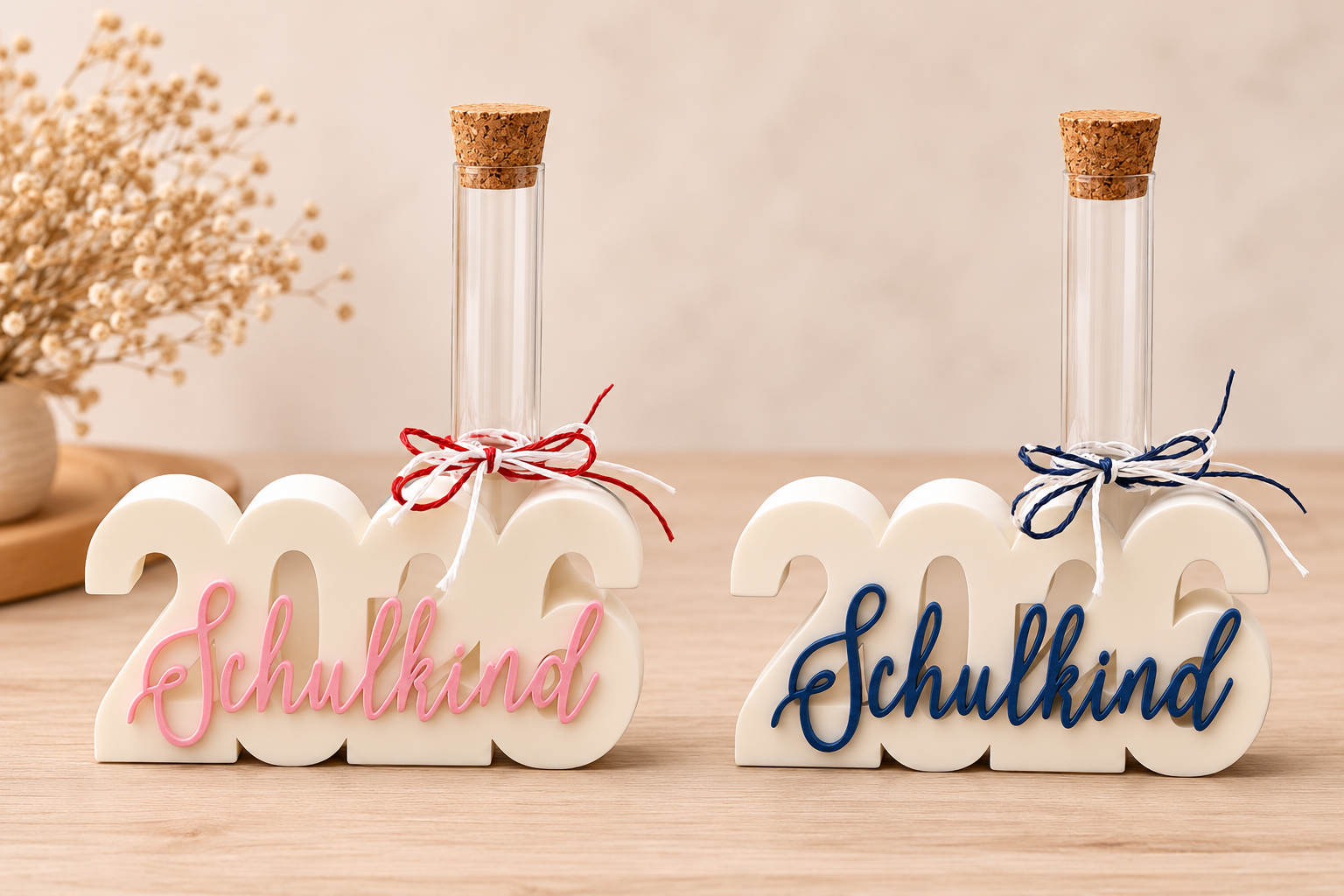 Fläschchen-Duo 'Schulkind 2026' in Rosa und Blau